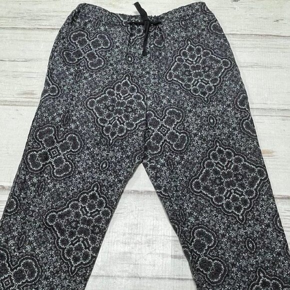 REVOLVE Overlover Pants Yucca Linen Printed Purple Green High Rise Drawstring 30 - Picture 11 of 14